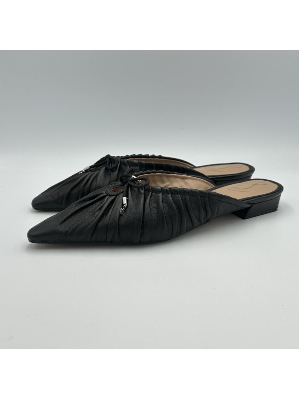 Sam Edelman Julia Pump Mule Women’s Size 10 Black Leather Pointed Flat Shoes
